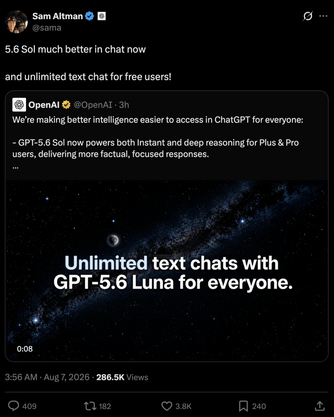 剛剛，ChatGPT免費版史詩升級！GPT-5.6可以無限白嫖了